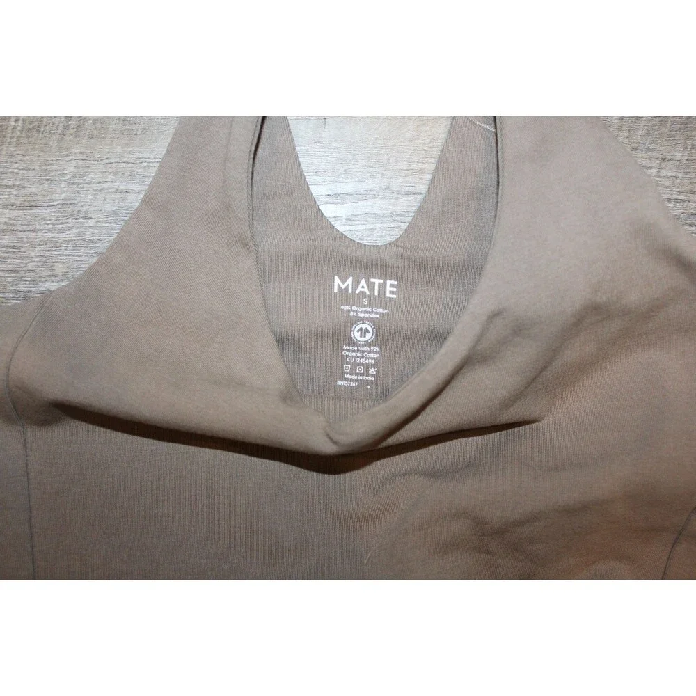 MATE THE LABEL‎ ORGANIC STRETCH SCOOP NECK TANK PEBBLE SZ XS NWOT